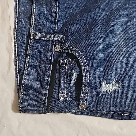 Sugar & Jade Girl Size 14 Plus Blue Denim Frayed Hem Distressed 5 Pockets Short - Picture 4 of 13